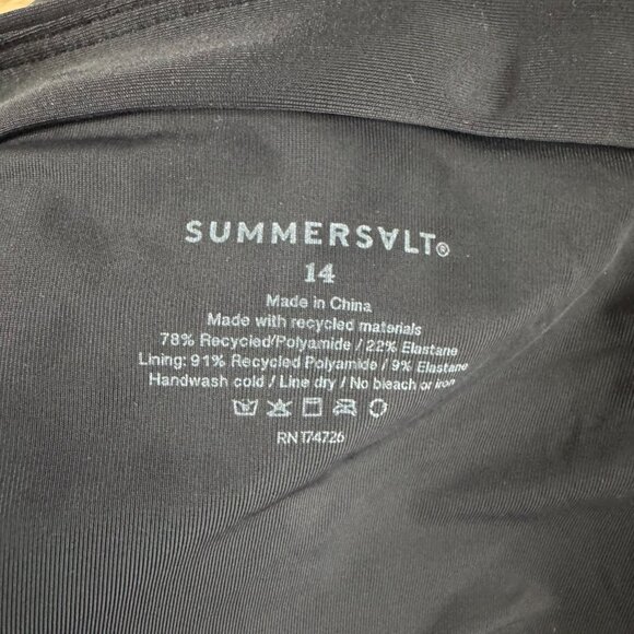 Summersalt One Piece Swimsuit Womens Size‎ 14 Black Solid V-Neck Beach SW-2093 - Picture 8 of 8